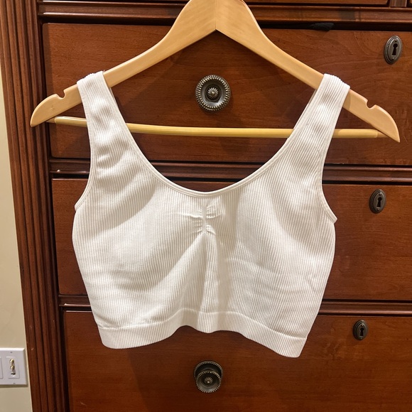 PacSun White Ribbed Crop Top - Picture 2 of 4